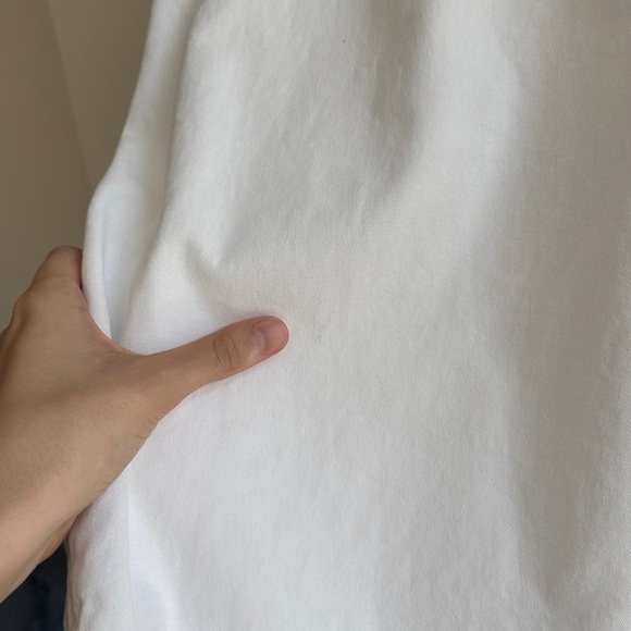 Democracy White Denim Button Down Shirt Jacket w/ Raw Hem & Pockets, Size Small - Picture 16 of 16